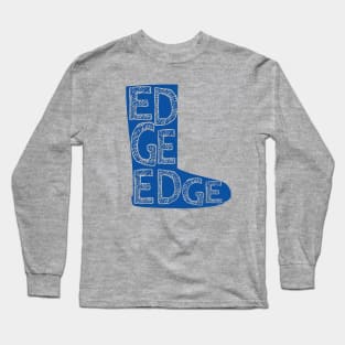 How do you say Buttigieg? Drawing of Boot in blue with distressed text Long Sleeve T-Shirt